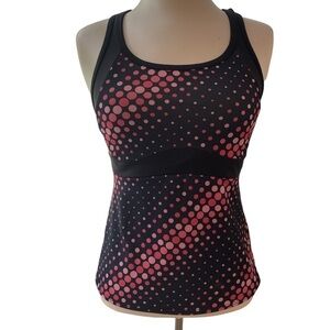 Aspire tank top Racerback built in bra polka dots size small